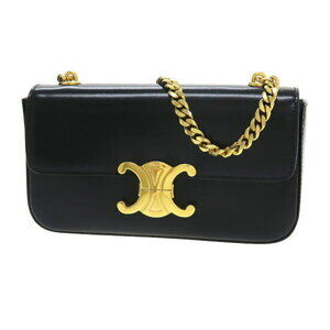 Celine Claude Chain Shoulder Bag Shiny Calfskin
